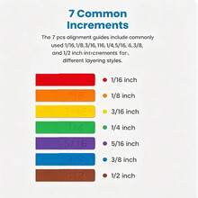 Paper Craft Alignment Guide Set With Storage Box, Includes 7 Precision Layered Spacers, Colored Size Labels, 1/16" And 1/2" Increments, Suitable For Card Making And Scrapbooking Projects - A - View 5
