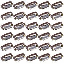 30 Pcs Wig Clips Hair Extensions, 9-Teeth 32 Mm, Light Brown Snap Clips With Comb For Secure Hold, Wig Making And Extension Install, U-Shape For Easy Attachment, Salon Accessories, Halloween - View 8