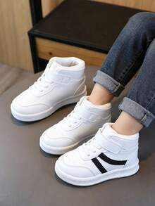 New Boys' Sports Shoes Running Shoes Girls' Casual Shoes Flat Shoes Baby Shoes Mid-Top Casual Shoes Simple Comfortable Non-Slip Sole Baby Shoes Toddler Shoes - Black and White - View 6