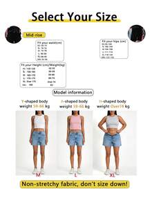 Quần short denim nữ màu trơn dáng rộng, ống lửng, kiểu dáng thường ngày, màu đen, thích hợp mặc mùa hè. - màu đen - Xem 9