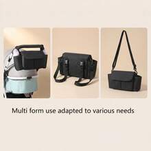 New Baby Stroller Hanging Bag, Large Capacity Multi-Functional Compartment Mommy Bag, One Shoulder Crossbody Diaper Bag - Multicolor - View 8