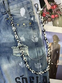 New Model DIY Tai Chi Yin And Yang Eight Trigrams Formation Pants Chain Men And Women Accessories Y2K Jewelry Symbolize Peace Good Luck Solve Worries - Black - View 10
