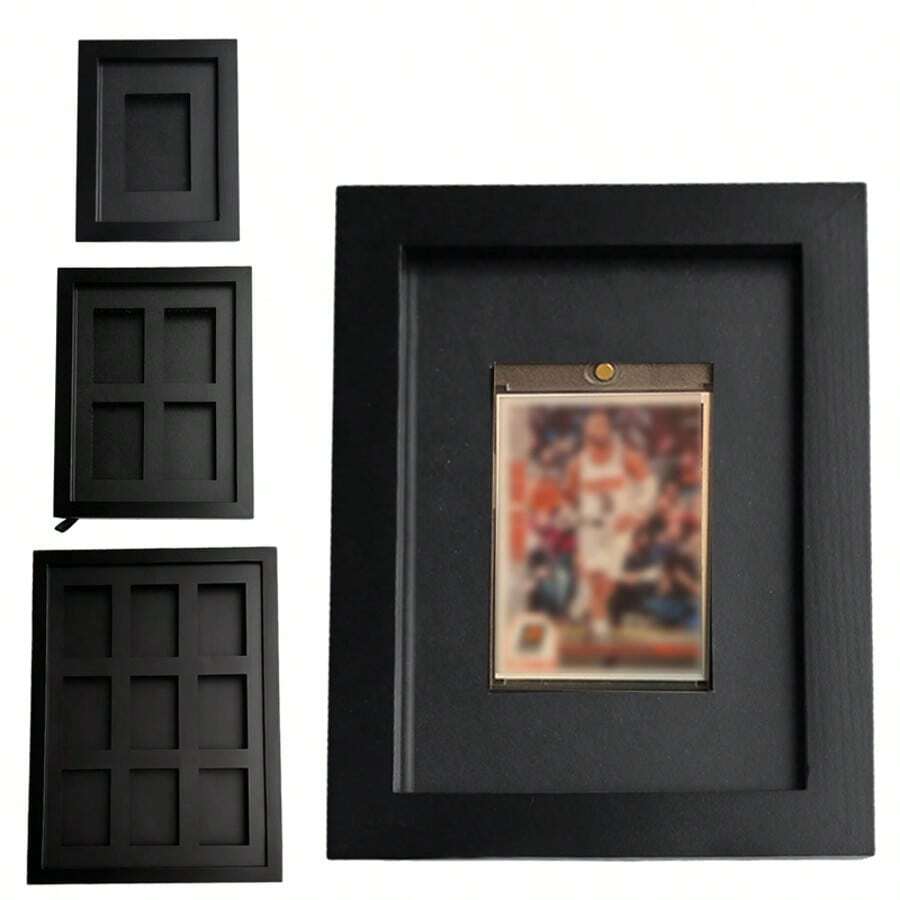 4/9 Slot Trading Card Wall Mountable Display Frame Fit PSA/ACE/CGC Slabs - Black - View 1