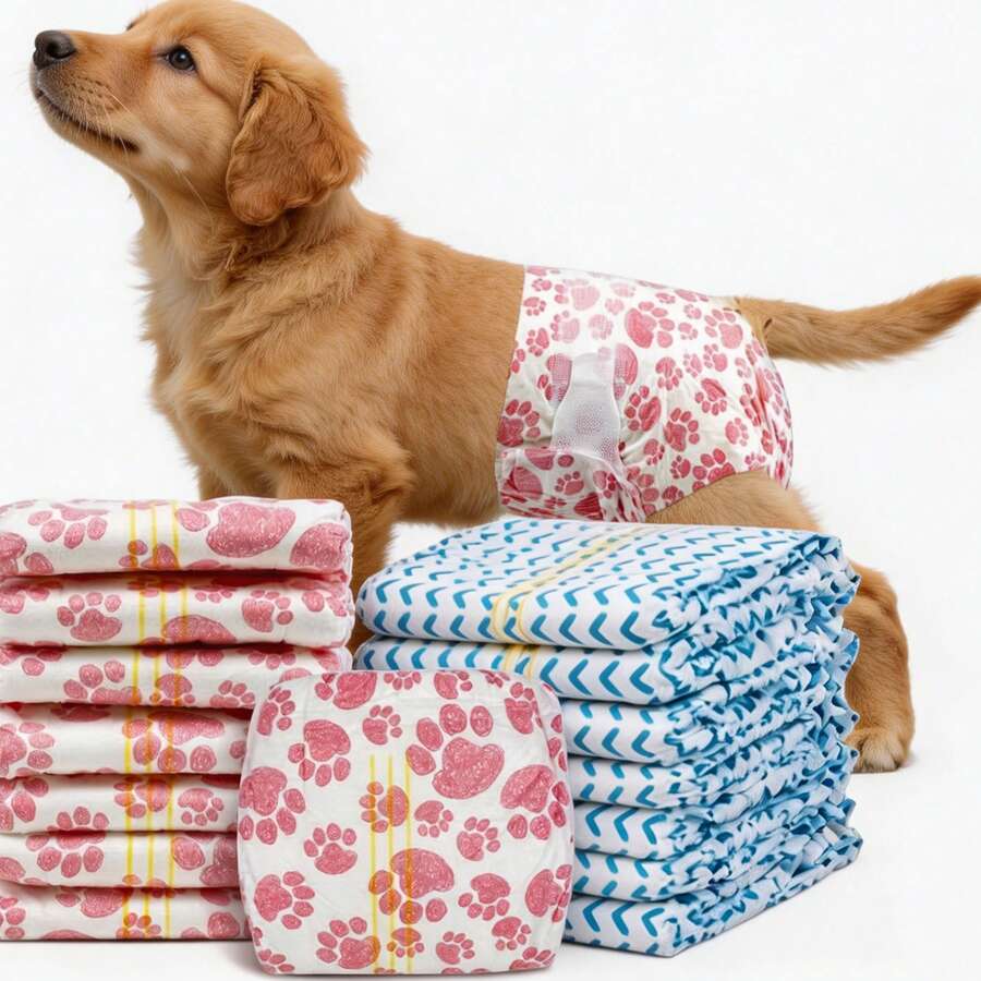 8Pcs Dog Diapers, Highly Stretchy, Leak-Proof And Breathable, Pet Sanitary Pants, Suitable For Both Male And Female Dogs, For Outing Care And Cleanliness During Their Period, Like A Diaper - Multicolor - View 1