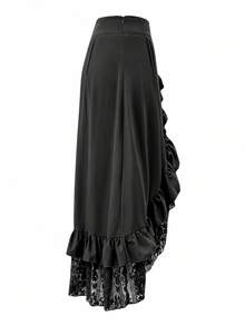 Plus Size Slimming Black Bodycon Skirt For Women - الأسود - مشاهدة 4
