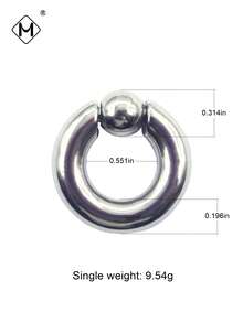MEISILL 1pc Heavy Duty Thick Stainless Steel Nose Spring Hoop Cartilage Circular Ring, Unisex Everyday Wear - Silver - View 23