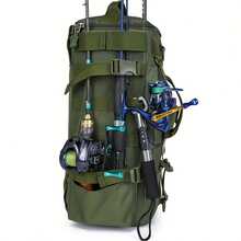 Multifunctional Fishing Backpack Tackle Bag With Rod Holders Fish Equipment Storage Waterproof Wear-Resistant Outdoor Sports Bag - Multicolor - View 8