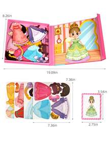 Magnetic Dress-Up Puzzle Toy, Educational Fun Game For Kids, Character Role Play Face Swap Transportation Princess Dress-Up Scene, Magnetic Dress-Up Puzzle Toy, Educational Fun Game For Kids, Character Profession Transportation Princess Dress-Up Scene, Travel-Friendly, Suitable For 3-6 Years Old Boys And Girls Christmas Gift, Halloween Gift, Holiday Gift - Multicolor - View 4