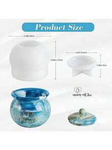 Jar Resin Mold, Lidded Jar Silicone Mold, Epoxy Resin Casting Mold, Storage Container Jar Mold, Jewelry Display Mold - White - View 8