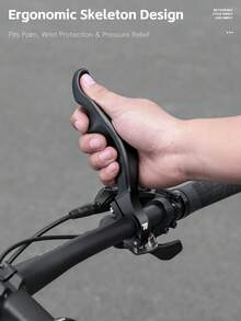 WEST BIKING 自行車騎行把手端帽 人體工學設計 護腕減壓公路車把手 矽膠緩衝吸震 防滑穩定 可自由調節角度 適用 22.2mm 把手 MTB 把手端帽 - 黑色 - 查看 3