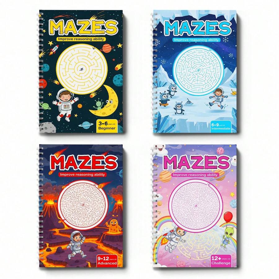 Maze Activity Workbook, Exercise Logic And Strategy Skills, Explore Pathfinding Puzzles, Cultivate Meticulous Thinking And Perseverance, Ideal Choice For Work Breaks, Learning And Travel Leisure Time Back To School - 迷宮練習冊 - 查看 1