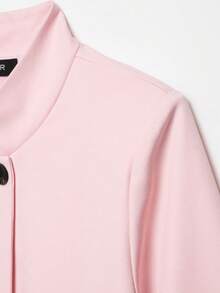 DEEKA Blazer Pendek Wanita Gaya Eropa dan Amerika Minimalis Serbaguna Musim Semi/Panas Model Crop Warna Pink - Berwarna merah muda - View 7