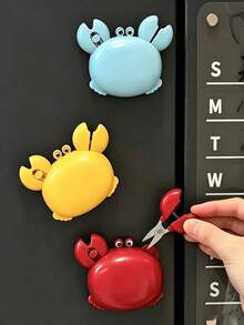 4-In-1 Cute Crab Magnetic Bottle Opener, Multi-Functional Beer Opener Fridge Magnet, With Paper Cutter And Mini Scissors, Kitchen Gadget, Home Essential Cute Tool, Gift For Family And Friends - Multicolor - View 4