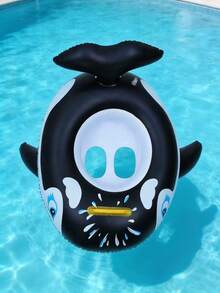 Anillo Flotante Inflable de Ballena Asesina Orca, Flotador de Piscina con Forma de Animal de Dibujos Animados con Agujeros para las Piernas & Mango Antideslizante para Nadar - Multicolor - Ver 2