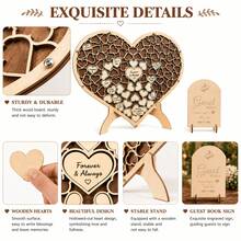 Wedding Message Book 83 Wooden Heart Wedding Decoration Party Birthday Decoration Bride Wedding Gift - RED - View 4