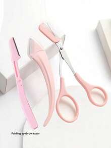 3pcs Women's Stainless Steel Eyebrow Comb & Scissors Set, Stainless Steel Curved Eyebrow Razor Set - Precise Design, Easy To Use, Durable Material, Suitable For Beginners, All Skin Types, Unisex, Can Be Used For Hair Removal, Makeup, Home Decor, Vanity, Travel, Bedroom And More. This Eyebrow Razor Set Is Affordably Priced, Making It An Ideal Gift For Women And A Great Choice For Christmas Gifts. - Multicolor - View 16