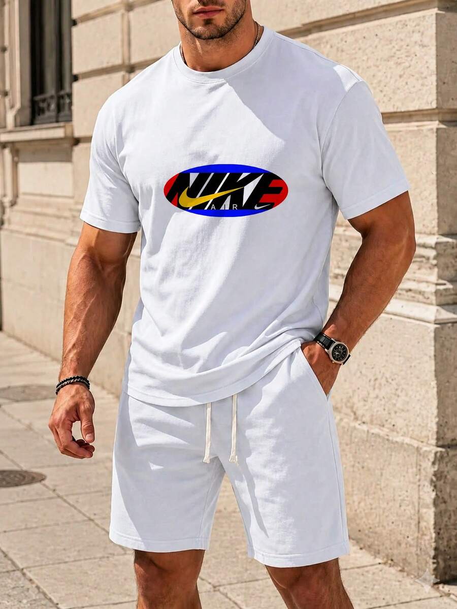 Men Casual Character Graphic T-Shirt Loose Silhouette Everyday Layering Streetwear Tee - 白色 - 查看 1