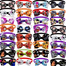 10PCS Random Pet Bow Ties, Adjustable Dog Cat Collar Bows, Halloween Pumpkin Ghost Printed Pet Neck Decor Accessories For Small Medium Puppies And Kittens, Mixed Styles No Repeat - Multicolor - View 7