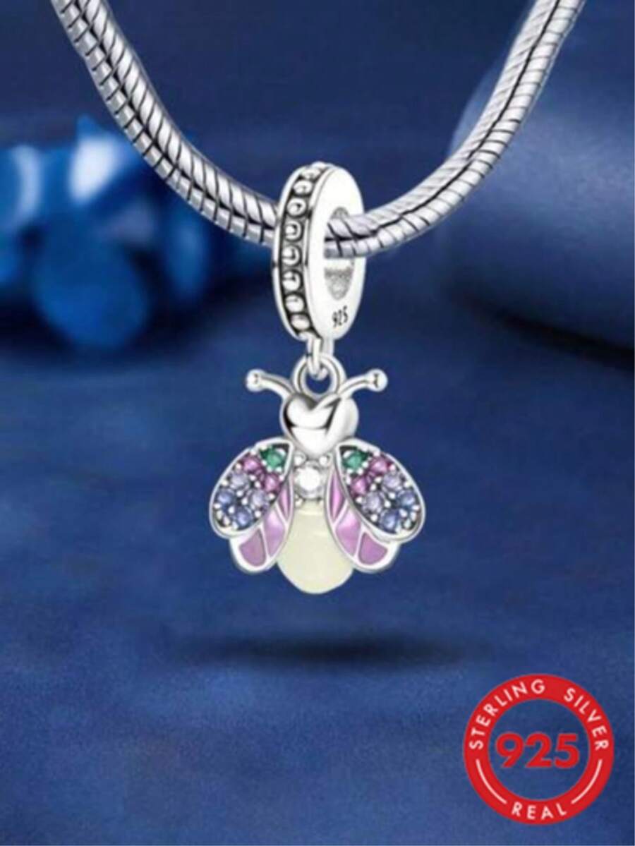 1件 925純銀蜜蜂珠，適用於手鍊、DIY珠寶製作與日常穿戴配件，女孩/女性珠寶裝飾