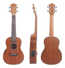 Cheap Concert Electro-Acoustic Ukulele And Case - Brown - View 2