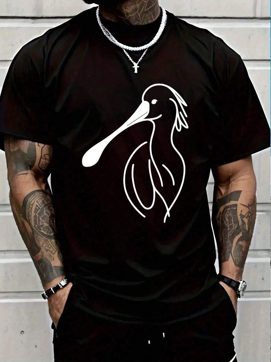 Men T-Shirts - 黑色 - 查看 1