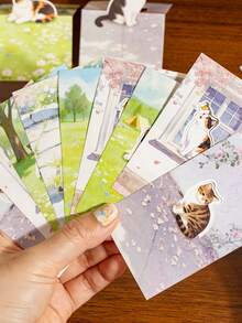90 Hojas de Notas Adhesivas Retro de Gato Adecuadas para la Oficina - Bloc de Notas Adhesivas con Páginas de Cuadrícula de Gatitos, Diseño Lindo de Gatitos, Regalo para Amantes de Gatos, Decoración de Escritorio - Multicolor - Ver 11