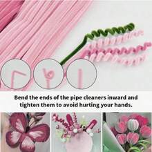 681/Pc Pink Green/Purple Green Handmade Pipe Cleaner Set, DIY Bouquet Set, Thickened And Reinforced Material, Thick And Fluffy Twistable Rods, Suitable For DIY Handicrafts, Home Decor, Holiday Gifts, Holiday Decorations - Multicolor - View 4
