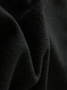 SU ER Men's Autumn/Winter Printed Loose Thermal Lined Hoodie | Leading Fashion - Black - View 8