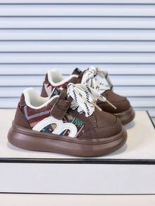 1 par de zapatillas deportivas casuales para bebé y niño pequeño, zapatos de skate, transpirables y cómodos, de moda, con cierre de gancho y bucle, para todas las estaciones, primavera y verano, nuevo estilo, zapatos para niños y niñas, zapatos para bebé, zapatos para niño pequeño, zapatos para caminar, para uso al aire libre - Marrón - Ver 4