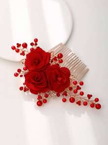 1pc Women's Rhinestone Embellished High-End Hair Comb - Multicolor - View 4