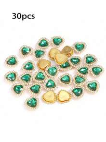 30pcs/Set Colorful Heart Rhinestone DIY Accessories, Random Color - Multicolor - View 14