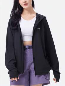CAMEL CROWN Women's Outdoor Sun Protection Jacket, UV-Resistant, Lightweight Breathable Yarn Sun Protection Jacket With Cooling Effect, Summer - Phantom Black - View 5