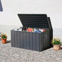 120 Gallon Outdoor Storage Deck Box Waterproof, Large Patio Storage Bin For Outside Cushions, Throw Pillows, Garden Tools, Lockable (Dark Gray)-XY122635 - 1 - View 1