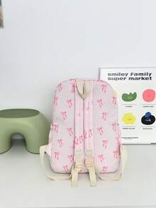 1 Set Tas Ransel Sekolah - Tas Ransel Kapasitas Besar Motif Pita + Tas Bekal + Tempat Pensil, Set Multi-Piece, Dengan Kompartemen Laptop, Tas Ransel Nilon Tahan Lama, Tas Ransel dengan Tali Bahu yang Dapat Diatur - Tas Ritsleting Ringan dan Portabel, Cocok Untuk Pelajar/Remaja/Lulusan, Sempurna Untuk Aktivitas Luar Ruangan/Perjalanan/Sekolah Menengah Pertama/Sekolah Menengah Atas/Perguruan Tinggi, Tas Ransel Penting untuk Kuliah - Beraneka warna - View 11