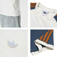 Adidas Clover Men's Summer New Sports Short Sleeve Comfortable Breathable Crew Neck T-Shirt - White/Hazy Blue - View 7