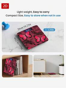1pc Bathroom Scale, Red Butterfly And Black Leaf Pattern, Suitable As Holiday Gift - A - View 5