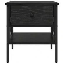 Comodino Villeneuve con cassetto, rovere nero, 40 x 42 x 45 cm - nero - Visualizzare 6