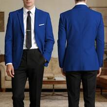 Royal Blue Men Casual Mens Jacket Slim Fit Notch Lapel Men's Sport Coats & Blazers For Wedding Concert  Graduation Season - 寶藍色 - 查看 4