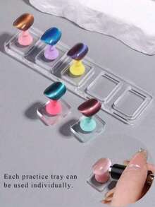 2pcs/Set (10pcs Total) - Nail Tray, Nail Art Stand Set (Base Only), Press-On Nail Art Stand, Nail Practice Hand Tray, Pre-Coated Nail Art Stand, Nail Art Display Rack, Home Nail Salon Beginner Set (Silver) Nail Box, Nail Tech Supplies, Nail Tools, Nail Supplies, Nail Stand - Multicolor - View 7