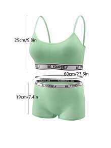 SIETEROSA 8 Pieces Teen Girl Bra And Panties Underwear Set Multicolored Seamless Cotton Camisole Bras Wireless For Developing Bodies - 綠色系 - 查看 3