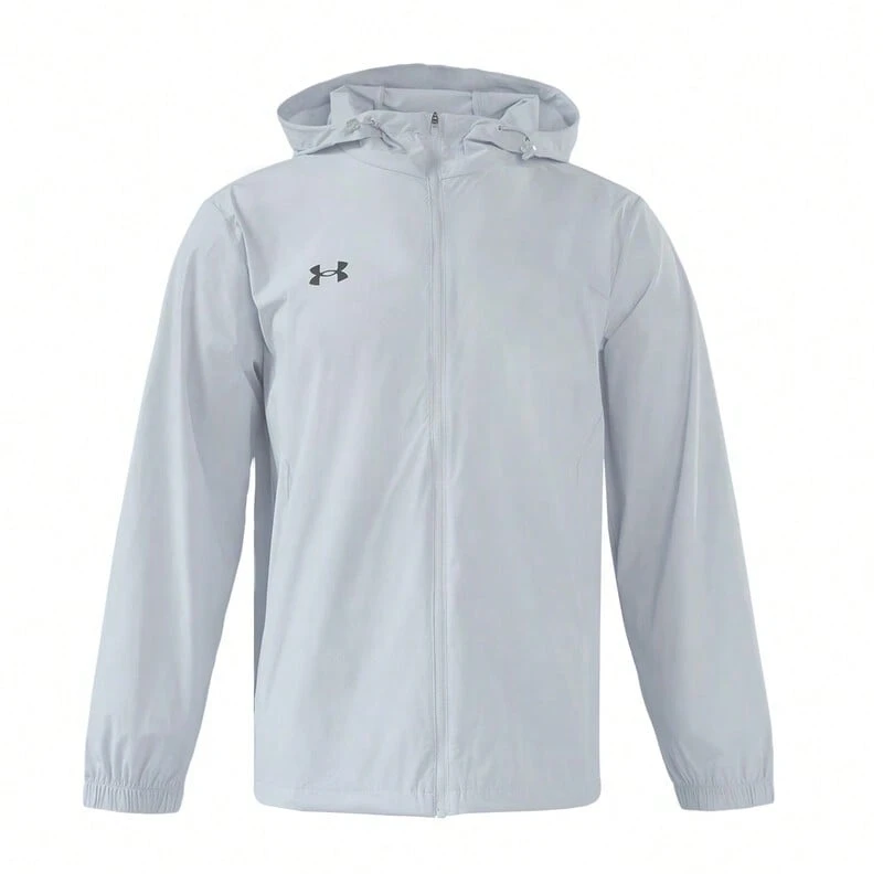 UNDER ARMOUR 男士運動梭織連帽外套 - 煙灰 - 查看 1