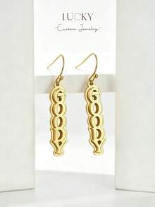 Personalized Birthday Flower Name Earrings, Gold Nameplate, Customizable Jewelry Gift, Minimalist Everyday Style. Product Includes Gift Box Packaging, Suitable As Valentine's Day Gift, Birthday Gift, Mother's Day Gift And Everyday Gift. - Style 1 - View 7