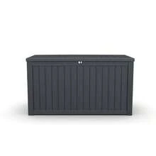180 Gallon Large Outdoor Storage XXL Deck Box For Patio Furniture, Outdoor Cushions, Garden Tools And Sports/Pools Equipment, Waterproof Resin, Lockable, Black-XY663337 - Multicolor - View 2