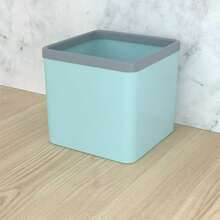 1pc Nordic Desktop Mini Trash Can, Square No-Cover Waste Bin With Pressure Ring, Home Office Living Room Storage Box - Multicolor - View 9