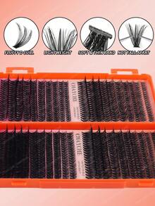 800/740/720pcs High-Volume DIY False Eyelashes, 8-16mm Mixed Length D Curl Natural Look False Eyelashes, Extra Thick And Fluffy, Friendly To Beginners, Suitable For Daily Use And Outgoing, Party, Festival And Travel Using,Styles Mixed Eyelashes - D - View 7