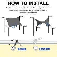 High-Density Thickened Privacy Anti-Peeping Sunshade Fabric, 90% UV Protection Garden Sunscreen Screen, Weather-Resistant Waterproof Outdoor Privacy Protection Net Curtain, Suitable For Balcony/Patio/Yard, Includes Cable Ties And Rope Installation Kit - Beige - View 8