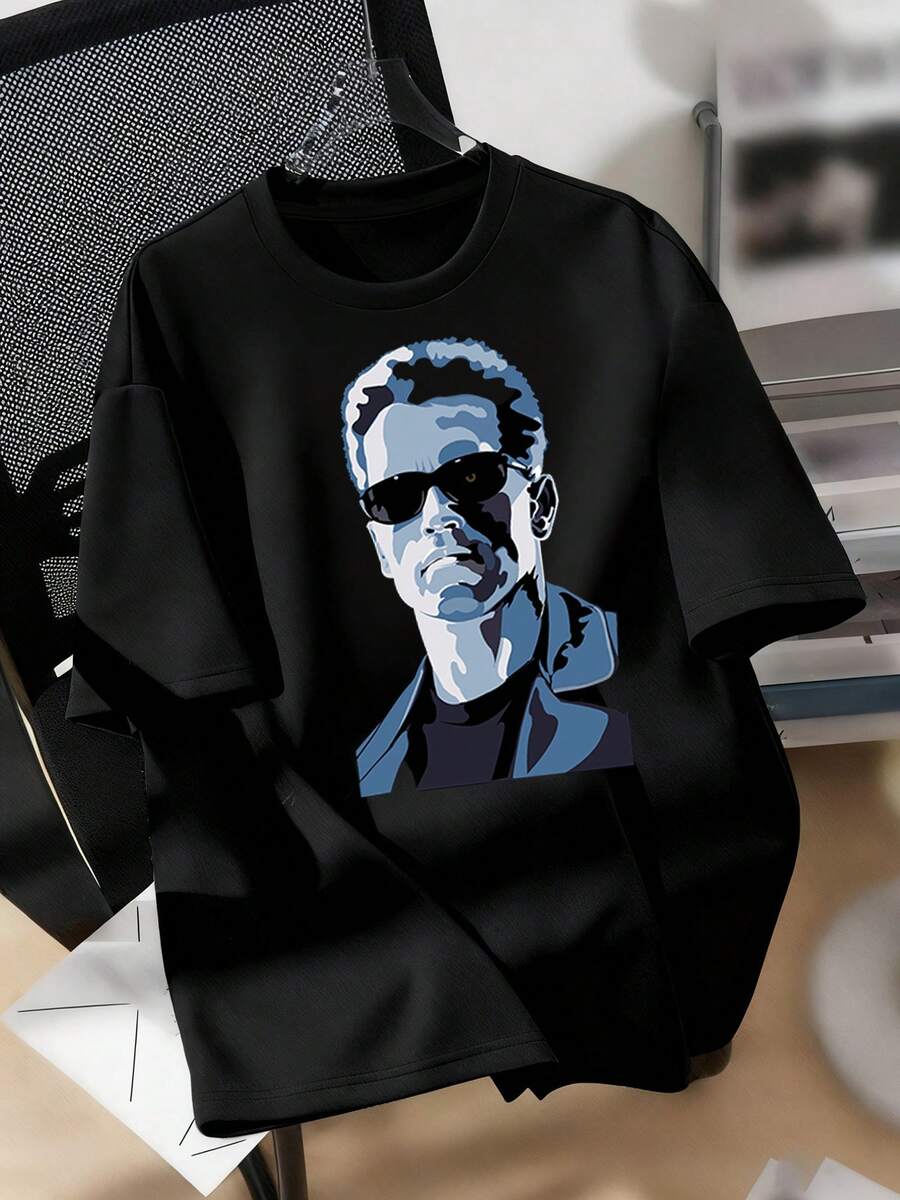 Men T-Shirts - 黑色 - 查看 1