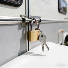 3件組（1把掛鎖、2把鑰匙）拋光黃銅金屬掛鎖附鑰匙，家用戶外通用，貴重物品防護家用安全鎖，經典掛鎖設計，家用門鎖，拋光黃銅飾面 - A - 查看 5