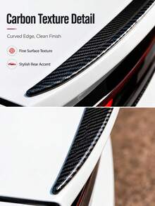 汽車後擾流板行李箱擾流唇套件，通用彈性橡膠後翼尾唇飾條，碳纖維質感亮黑，免鑽孔免打孔背膠安裝，運動風低調擾流板，適用轎車、轎跑、SUV，汽車外裝配件 - A - 查看 8