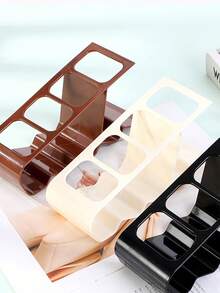 1pc-4 Compartment Remote Control Storage Rack, Creative Desktop Organizer, Plastic Remote Control Dedicated Storage Holder, Convenient Access "Multi-Compartment Remote Control Storage Rack - Creative Desktop Organizer, Home Use, Durable Plastic". Media Storage - Multicolor - View 4